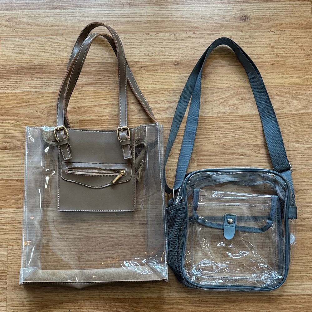 Chic Transparent Tote and Crossbody Bag Bundle ✨